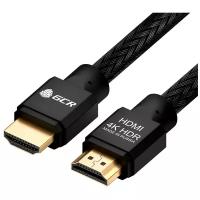 Провод 1.5м HDMI 2.0 GCR Ultra HD 4K 3D 18 Гбит/с частично нейлон черный для проектора 24К GOLD