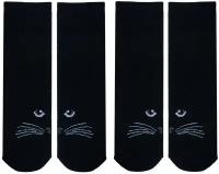 Комплект из 2 пар женских махровых носков наше Смоленской чулочной фабрики рис. 8, черные №1, размер 23-25