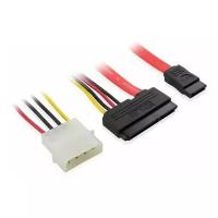 Кабель GCR SATA II до 3Gbps 22pin(15pin+7pin) / Molex 4pin / .SATA (GC-ST301), черный/красный/желтый, 0.5 м