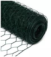 Сетка плетеная с ПВХ покрытием, 10 х 1 м, ячейка 25 х 25 мм, d 0,9 мм, металл, Greengo