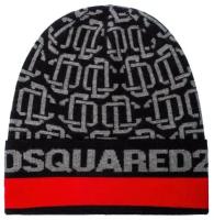 шапка DSQUARED2 KNM0054 черный+серый+красный UNI