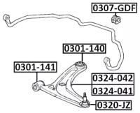 Рычаг подвески Asva 0324-041 для Honda City, Jazz II,III