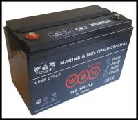 Аккумулятор лодочный WBR Marine MB 100-12 AGM тяговый (12В, 100Ач / 12V, 100Ah /стартерный ток 1200А/клеммы под болт M8)