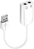 Внешняя звуковая карта USB - Jack 3.5mm / Переходник для наушников и микрофона / USB - (Выход/Папа/Штекер) на AUX Jack 3.5mm - (Вход/Мама/Гнездо)