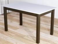 Стол кухонный Классика из массива сосны, белая столешница 20 мм и ножки цвета темного дуба, 120х60х75 см