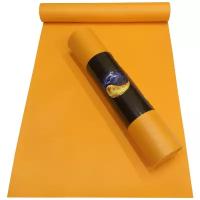 Коврик для йоги и фитнеса RamaYoga Yin-Yang Studio, оранжевый, размер 175 х 60 х 0,45 см