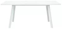 Стол ФИН 120 Белый, стекло/ Белый каркас М-City