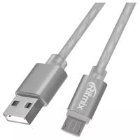 Data-кабели RITMIX Кабель Ritmix RCC-312, microUSB-USB, 2 А, для синхр/зарядки, силиконовая оплетка,1 м, белый