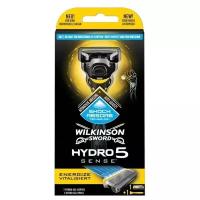 Многоразовый бритвенный станок Wilkinson Sword Hydro 5 Sense Energize, черно-серый, 1 шт