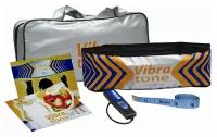 Пояс для похудения Vibra Tone вибромассажный, универсальный, 133 см, серый/желтый/синий