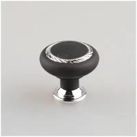 Ручка мебельная кнопка D-30мм, К1 черный/хром