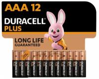 Батарейка Duracell Plus AAA/LR03, в упаковке: 12 шт