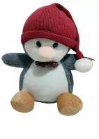 Мягкая игрушка Пингвин в шапке. 25 см. Пингвин в шапке плюшевая игрушка
