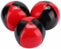 Мячи для жонглирования (набор-3 шт) черно-красные, ручной тренажер, спортивный мячик, хобби и спорт