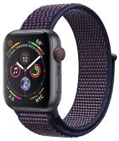 Нейлоновый тканевый ремешок для Apple Watch Series 1-8 и Ultra - 42/44/45/49 мм (эпл вотч), фиолетовый (индиго)