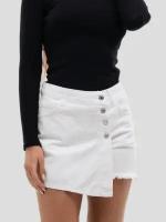 шорты юбка женские летние джинсовые its basic, белый, размер 36 [АРТ 2251-1]