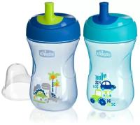 Chicco Чашка-поильник Chicco Advanced Cup (с трубочкой), 12м+, 266 мл, 340624023, синий/голубой