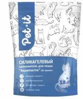 Pet-it Aquamarine силикагелевый наполнитель для кошек, без аромата 3,8л (1,6кг)