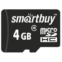 Micro SDHC карта памяти Smartbuy 4GB Class 4 (без адаптеров)