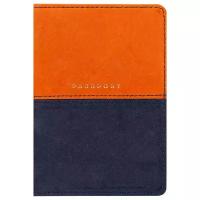 Обложка для паспорта OfficeSpace 1885916, синий, оранжевый