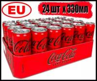 Газированный напиток Coca-Cola Zero, Польша, 0.33 л, металлическая банка, 24 шт