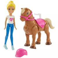 Набор Barbie В движении Мини-кукла с пони, 11 см, FHV63