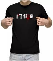 Мужская футболка «I m fine» (M, черный)