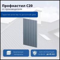 Профнастил С20 1150/1100x0,3 мм, 7037 пыльно-серый глянцевый, м2