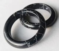 Кольцо Кольцо Агат Черный гладкий узкий, защитный талисман и оберег счастья, агат, размер 17, черный