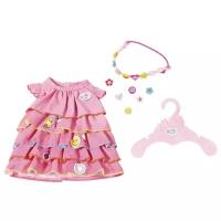 Zapf Creation Платье и ободок для куклы Baby Born 824481 розовый