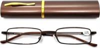Готовые очки-ручка для зрения (+2.00) узкая, в футляре, цвет коричневый, РЦ 62-64