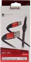 Кабель Hama 00187218 USB (m)-USB Type-C (m) 1.5 м, черный/красный