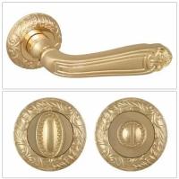 Комплект ручек для дверей Fuaro LOUVRE_SM_GOLD-24_W, золото 24К (ручка + завертка WC)