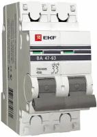 EKF Автоматический выключатель 2P 40А (C) 4,5kA ВА 47-63 PROxima mcb4763-2-40C-pro