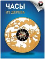 Часы настенные резные из дерева (высококачественной фанеры) - Альпинизм Версия 4