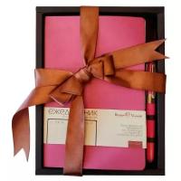 Набор Bruno Visconti Megapolis Flex ручка и ежедневник недатированный, искусственная кожа, А5, 136 листов, розовый, цвет бумаги тонированный