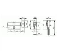 Цилиндровый механизм с вертушкой Z402/100 mm (40+10+50) CP хром 5 кл