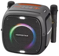 Портативная Bluetooth Колонка Hopestar Party One 80 Вт, с двумя беспроводными микрофонами/портативная акустика /блютуз колонка (серый)