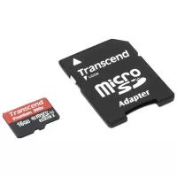 Карта памяти Transcend microSD 16 ГБ Class 10, UHS-I, адаптер на SD