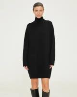 Платье-свитер To Be Blossom, оверсайз, мини, вязаное, утепленное, размер L, черный