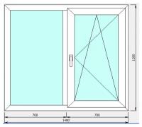 ПВХ окна ш1400*в1200