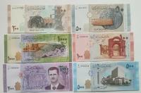 Набор банкнот 6 штук Сирия 50 100 200 500 1000 и 2000 фунтов UNC