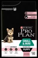 PURINA Pro Plan Puppy Cухой корм д/щенков мелких и карл пород Чувствит кожа Лосось и рис