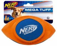 NERF Мегатон игрушка для собак мяч для регби из нейлона и вспененной резины, оранжевый синий - 18 см