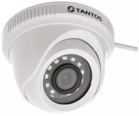 Tantos HD TSc-E2HDf Купольная видеокамера для помещений 4в1 (AHD, TVI, CVI, CVBS) 2 МП с ИК-подсветкой, корпус пластик