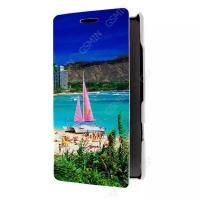 Кожаный чехол для Nokia Lumia 930 Armor Case - Book Type (Белый) (Дизайн 177)