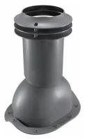 Выход вентиляции канализации Viotto (110 мм ) для крыши из металлочерепицы (классик, монтеррей), труба канализационная для готовой кровли (RAL 7024) Серый