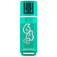 Флешка SmartBuy Glossy USB 2.0 64 ГБ, 1 шт., изумрудный