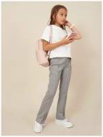 Школьные брюки клеш VIAVILLE, классический стиль, пояс на резинке, размер 146, синий