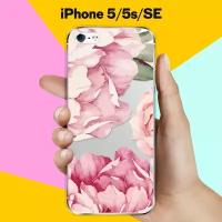 Силиконовый чехол Пионы на Apple iPhone 5/iPhone 5S/iPhone SE